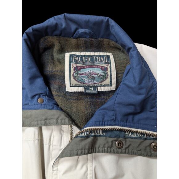 Pacific Trail Cotton Blend Quilt Plaid Lined Winter 7 Pocket Jacket Men M - Picture 6 of 10